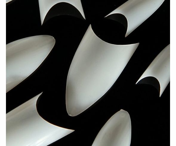 BoxGoGoGo 500pcs False Sharp Ending Stiletto Acrylic Nail Art Tips