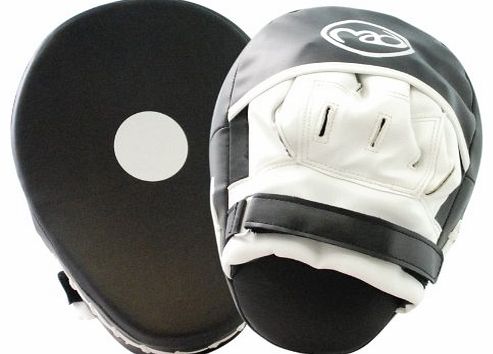 Boxing-Mad Curved Synthetic Leather Focus Pads - Black/White