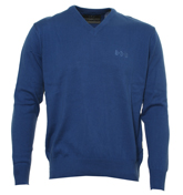 Boy Done Wrong Blue V-Neck Sweater