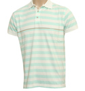 Boy Done Wrong Cream and Aqua Stripe Polo Shirt