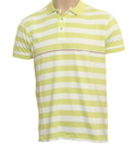 Lime Green and White Stripe Polo Shirt
