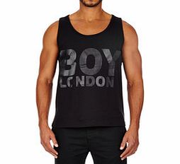 Black BOY London logo cotton vest