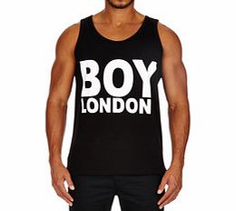Black cotton BOY London logo vest