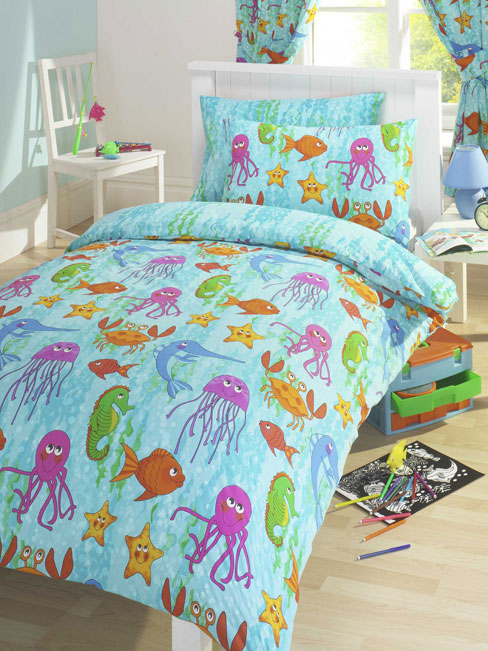 Boys Bedding Under the Sea Single Duvet Cover and Pillowcase