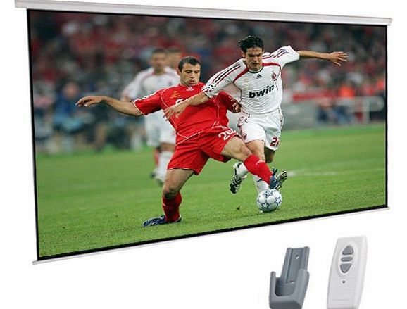 BPS 120`` Inch Electric Motorised HD Projector Screen  Remote 4:3(native)/16:9 Matt White