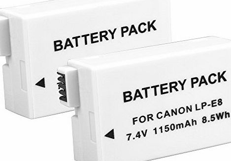 BPS (Pack of 2)High Power LP-E8 LPE8 LP E8 Battery With Cover For Canon EOS 550D,EOS 700D,EOS 650D,EOS 600D, Rebel T2i, T3i, T4i, T5i, Kiss X4, X5 X6i, X7i Digital Cameras Battery