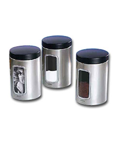 Brabantia Brushed Satin Steel Storage Jars