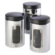 Brabantia brushed steel window canister 3 Set
