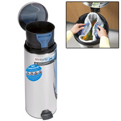 `omfort`30 Litre Compression Bin Brilliant Steel