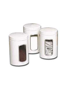 White Steel Storage Jars