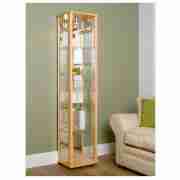 Bradley 1 Door Glass Display Cabinet, Beech