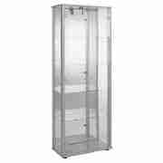 Double Glass Display Cabinet, Silver