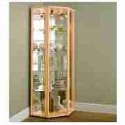 Bradley Glass Corner Display Cabinet, Beech