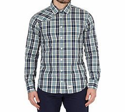 BRAKEBURN Green and blue pure cotton shirt
