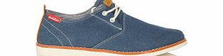 BRAKEBURN Mens Highgate navy leather laced shoes