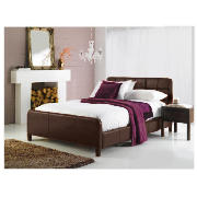 Double Leather Bed, Chocolate & Relyon
