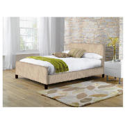 Fabric Double Bed Cream with Sealy