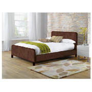 Brando Fabric King Bed Frame, Chocolate with