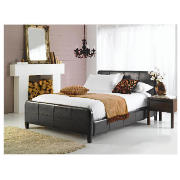 King Leather Bed, Black