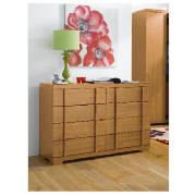 Brandon 8 Drawer Extra Wide Chest, Oak Effect