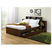 Double Storage Bed, Walnut Finish And