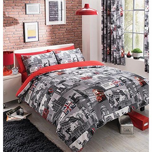 Brandstock24 LONDON CITY QUILT DUVET COVER 