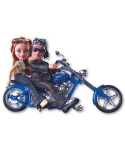 Motorcycle Style with 2 Dolls
