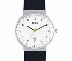 Braun Mens All White Black Watch