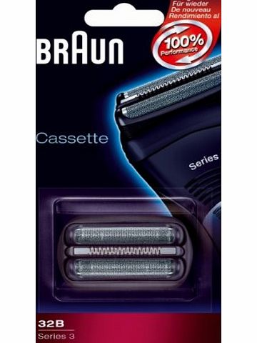 Braun Replacement Foil amp; Cutter Cassette - 32B, Series 3 - Black