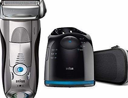 Braun Series 7 7898cc Mens Electric Foil Shaver, Wet and Dry with Clean and Charge Station, Pop Up Trimmer, Rechargeable and Cordless Razor