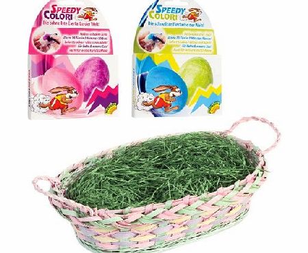 Brauns-Heitmann Brauns Heitmann 62592/60009/60010 Easter Set Basket with Grass and 2 Coloured Eggs 15 g