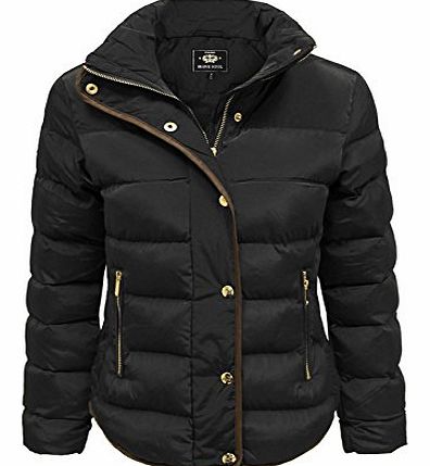 Brave Soul  NEW LADIES WOMENS QUILTED PUFFER PADDED BOMBER JACKET COAT BLACK 16