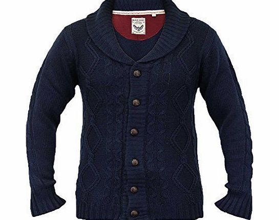Brave Soul Mens Cardigans Brave Soul 181TRACTATUS Navy Large
