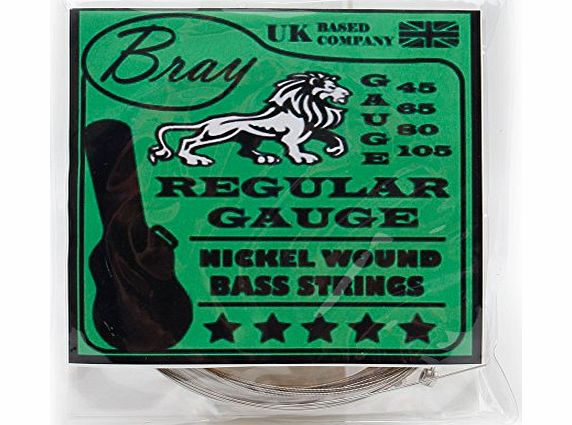 Bray Bass Guitar Strings (45 - 105) Perfect For Fender, Gibson, Yamaha, Squier amp; Ibanez Bass Guitars - Includes Vinyl Sticker
