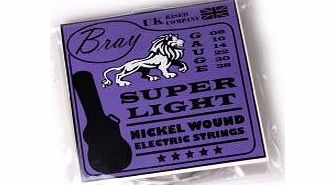 Twin Pack of Bray Super Light Nickel Wound Electric Guitar Strings (08 - 38) Perfect For Fender, Gibson, Ibanez, Yamaha & Fender Electric Guitars - Includes Vinyl Sticker