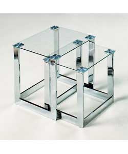 Brazil Glass and Chrome Coffee Table