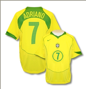 Brazil Nike 04-05 Brazil home (Adriano 7)