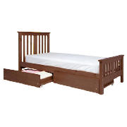 Brent Pine Single Bed, Dark with Comfyrest