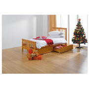 Brent Single Bed, Oak Finish