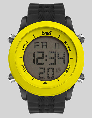 Breo Orb Watch - Black/Yellow