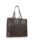 Safari - Croco Stamped Micro-Suede Business Bag