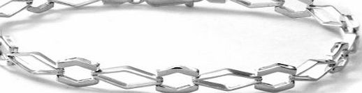 Bric-Link Sterling Silver Diamond Shape Link Bracelet of 18.4cm