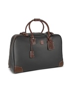 Bojola Black Leather Trim Holdall Travel Bag