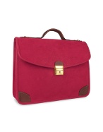 Bricand#39;s Life - Dark Red Micro-Suede Single-Gusset Briefcase