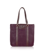 Bricand#39;s Life - Grape Micro-suede and Leather Tote Bag