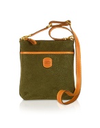 Bricand#39;s Life - Green Micro-Suede and Leather Cross-body Bag