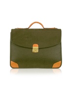 Bricand#39;s Life - Olive Micro Suede and Leather Laptop Briefcase