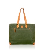 Bricand#39;s Life - Olive Micro-Suede and Leather Large Tote Bag