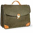 Bricand#39;s Life - Olive Micro-Suede Double-Gusset Briefcase