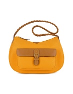 Bricand#39;s Life- Yellow Micro-Suede and Leather Shoulder Bag